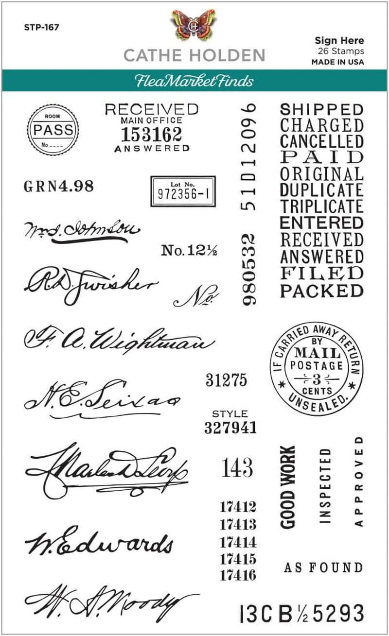Sign Here by Cathe Holden Clear Stamp Set
