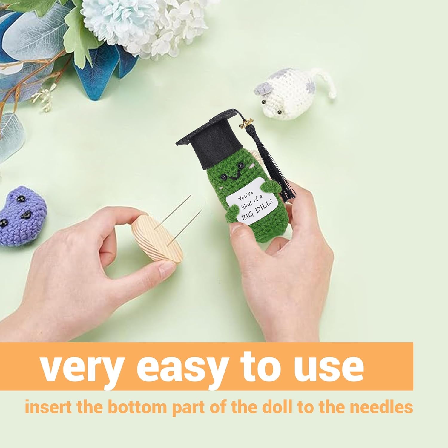 Artisan Wooden Doll Stand for Mini Crochet Dolls -1.87X1.75Inch, Dual-Needle Support, Wood Display Stand, Action Figure Stand, Perfect for Displaying, Ideal for Doll Enthusiasts
