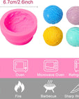 Silicone 3D Ice Cream Ball Shape Silicone Molds Cookie Pastry Mold Soap Candle Clay Mold Aromatherapy Plaster Mold, for Wedding Cake Chocolate Dessert Pudding Mousse DIY Kitchen Baking (3 Pieces)