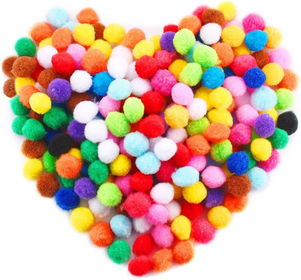400 Pieces 1 Inch 20 Colors Pompoms Arts and Crafts Pom Poms Balls for Hobby Supplies and Creative Craft DIY Material