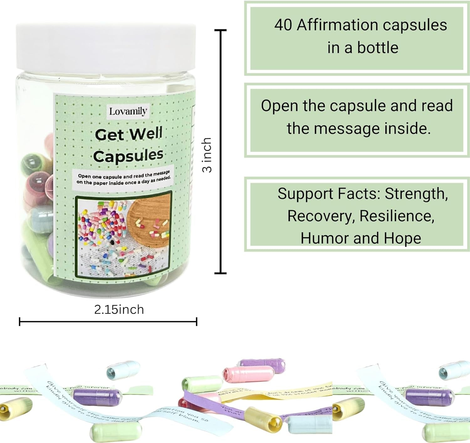 Get Well Soon Gifts - Positive Message Bottle and Knitted Positive Sunflower Crochet with Card Get Well Gifts for Women Men Patients after Surgery Cancer Chemo Sick Recovery Gifts Emotional Support