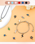 100PCS Gold Plated Enamel Charms Mixed Moon Star Fruit Animal Charm Colorful Pendant DIY for Necklace Bracelet Jewelry Making and Crafting