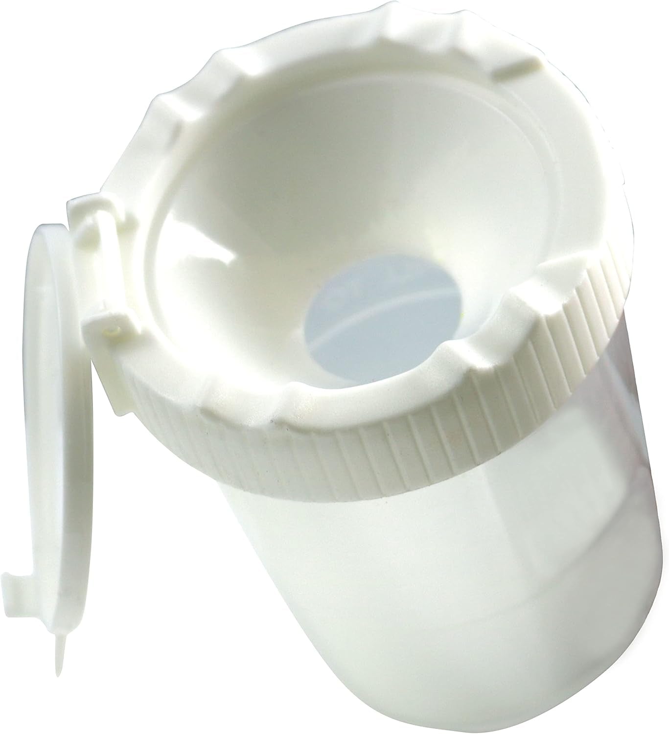 12 Non-Spill Paint Cups, Funnel Shaped Cap, Spill-Proof, Assorted Colors Cap, Inner Rim Seals,White