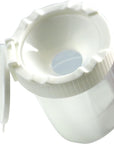 12 Non-Spill Paint Cups, Funnel Shaped Cap, Spill-Proof, Assorted Colors Cap, Inner Rim Seals,White