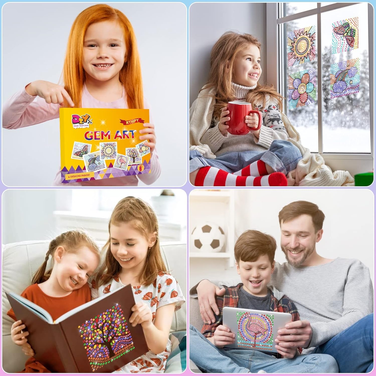 Arts and Crafts for Kids Ages 8-12 &amp; 6-8, Window Suncatcher Diamond Painting Kits by Numbers for Girl Ages 7 9 11 Year Old Gem Art for Kids Ages 9-12 Birthday Gift Idea for Teens (Nature)