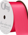 Offray 1.5" Wide Single Face Satin Ribbon, 4 Yds, 1-1/2 Inch X 12 Feet, Shocking Pink