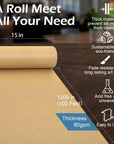 Brown Wrapping Paper, Craft Paper 15" X 1,200" (100Ft), Kraft Paper Roll for Gift Packing, Moving, Shipping, Postal, Art Crafts, Floor Covering, Bulletin Boards, Table Runner