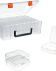18 Pieces Small Plastic Craft 0Rganizers and Storage, Transparent Box with Hinged Lid for Storage of Jewelry, Diamonds, DIY Art Craft Accessory