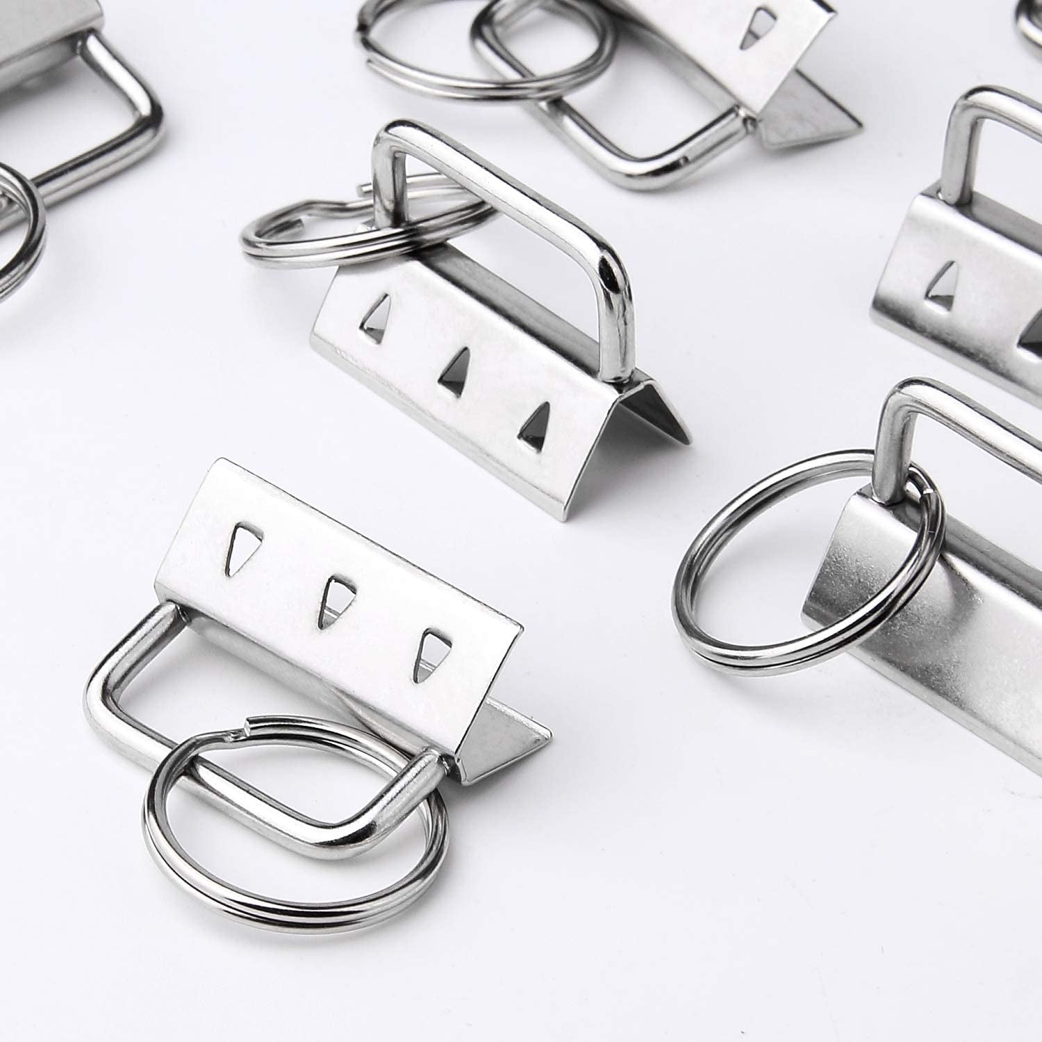 50 Sets Key Fob Hardware Key Fob Keychain Wristlet with Split Ring 1.25 Inch
