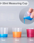 Epoxy Mixing Cups Kit,200Pcs, Plastic, 30Ml Disposable Measuring Cups,50 Wooden Stirring Sticks, Dropper for Paint Mixing, Jewelry Making