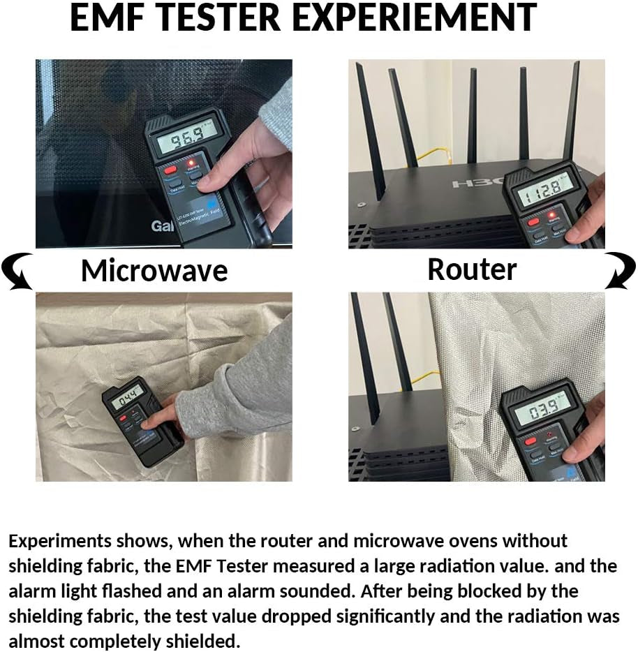 Faraday Fabric-Emi RFID Shielding-Block Wifi/Rf Anti-Radiation Military Grade and Radiation Protection Nickel Copper Fabric, RFID Blocking Material 36"X44" Inch