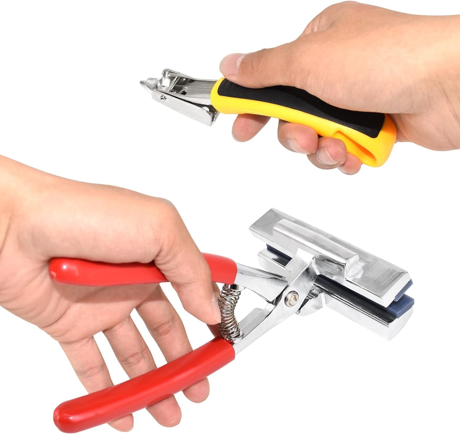 Heavy Duty Canvas Pliers and Staple Remover Set, Stainless Steel Anti-Corrosion Canvas Stretching Pliers Stretcher with Spring Return Handle 4-3/4" Wide Grip for Canvas Stretching Bars Oil Painting