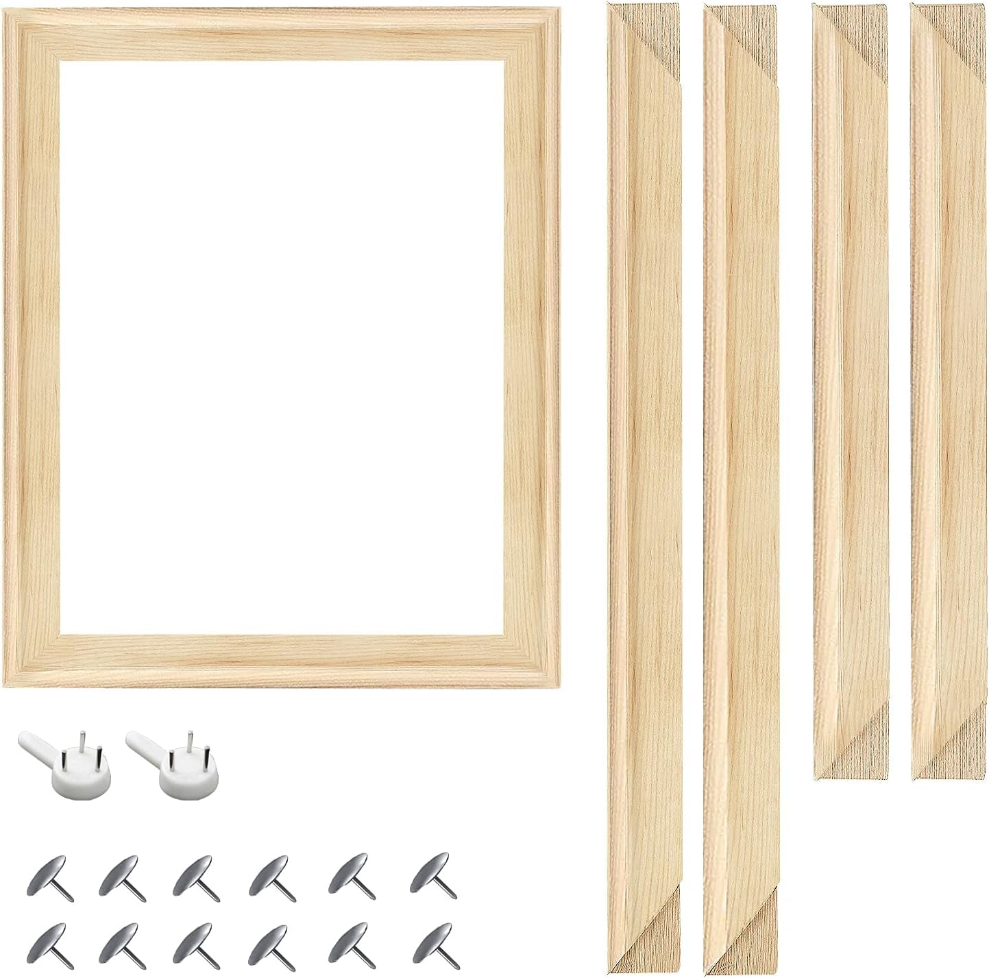 DIY Canvas Stretcher Bars 16X20 Inch Canvas Frame - Easy to Assemble, Gallery Wrap Oil Frame Kits Canvas Wood Stretcher Bars- for Oil Paintings, Prints, Paint