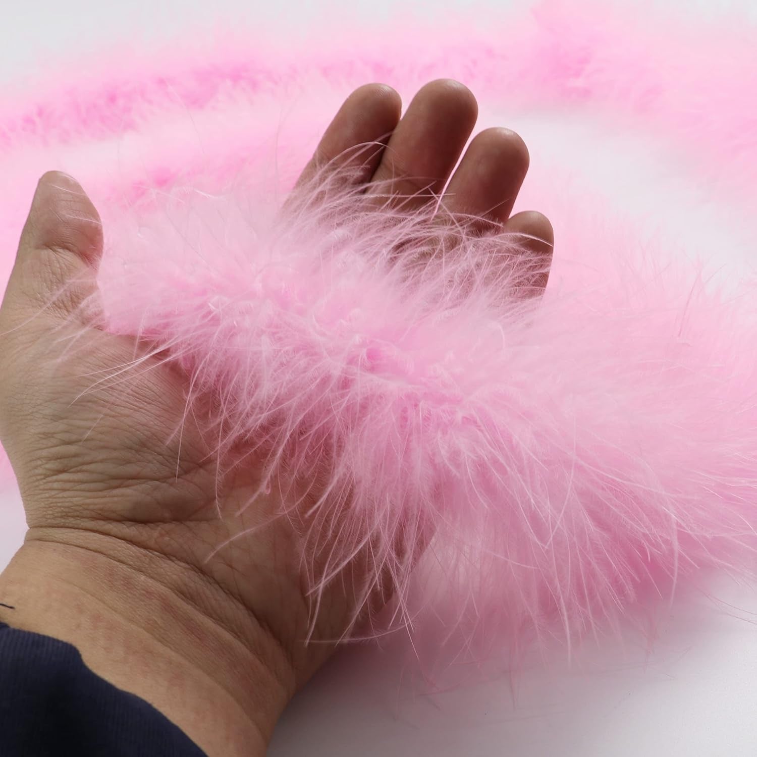2 Yards 20G Fluffy Pink Marabou Feather Boa for DIY Craft Sewing Trim Home Wedding Party Christmas Decoration