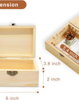 Unfinished Wooden Box with Hinged Lid, 4 Pcs- 6"X3.8"X2" Wood Boxes Bulk for Craft, Make Your Own Gift, Jewelry Pin Box