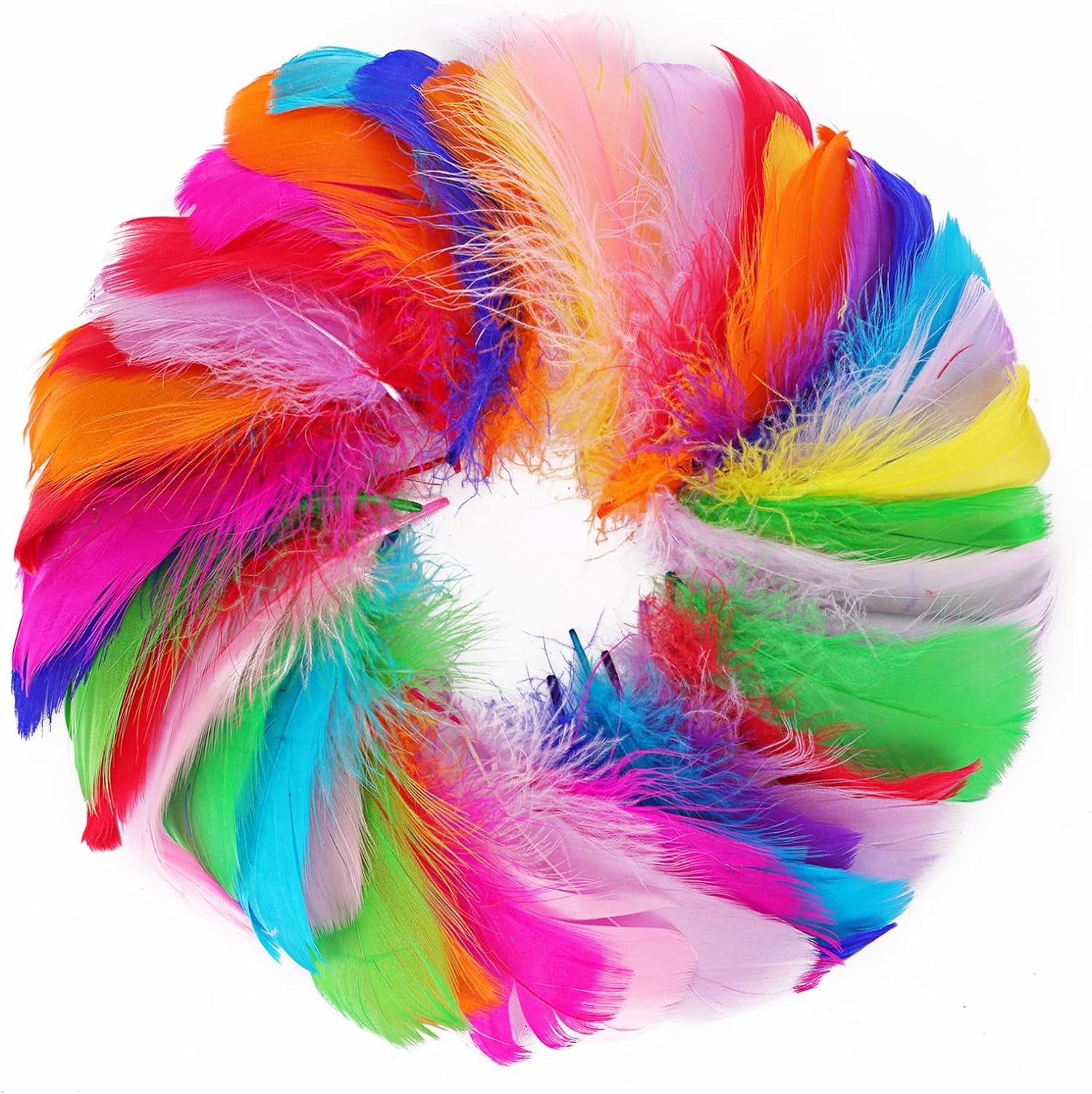300Pcs Colorful Feathers 3-5 Inches Bulk Feathers Assorted Colors for Crafts DIY, Art Projects, Party Decorations, Dream Catchers