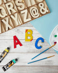 Unfinished Wooden Letters, Symbols, Storage Tray, 3 Inch Alphabet (112 Pieces)
