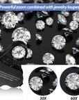 3 Pieces Magnifying Glass 30X 40X 60X Jewelers Loupe Illuminated Jewelers Eye Loupe Foldable Loupe Magnifier with Light Diamond Magnifying Glass for Gems Jewelry Coins Stamps Watches