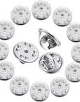 Brass Clutch Badge Insignia Clutches Pin Backs Replacement (Silver, 50 Pieces)