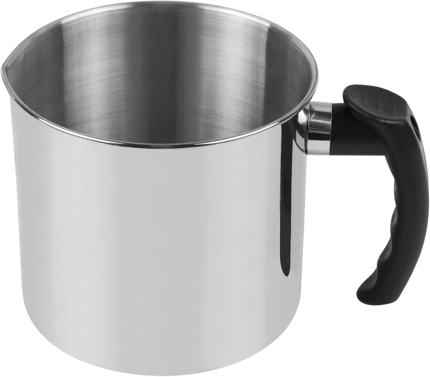 Candle Making Pouring Pot,2 Pounds Capacity,Double Boiler Wax Melting Pot,Dripless Pouring Spout &amp; Heat-Resisting Handle Designed Candle Making Pitcher, Silver
