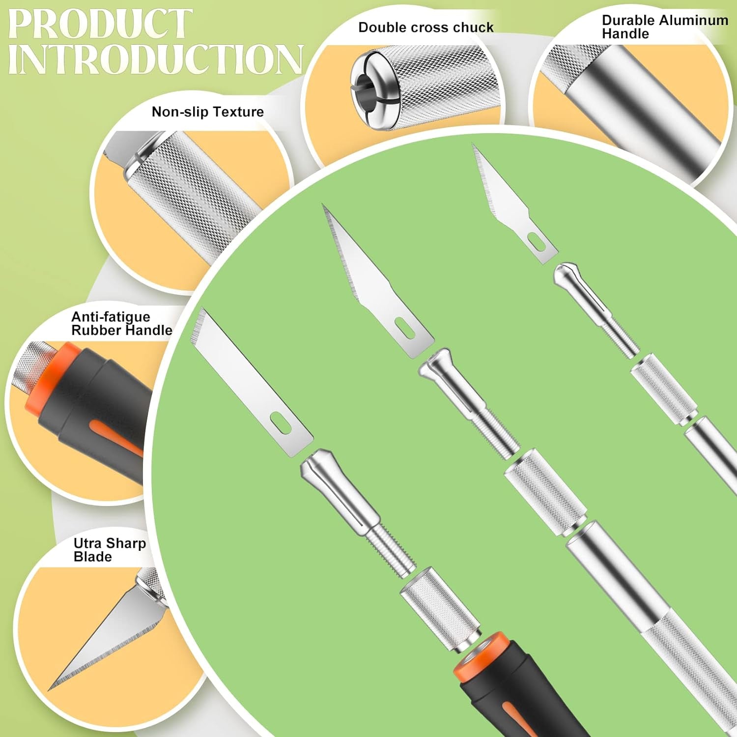 16 Pcs Craft Knife, 3 Pcs Exacto Knife with 13 Pcs SK5 Steel Sharp Blades, Professional Hobby Knife Perfect for Modeling, Carving, Precision Knife for Arts &amp; Crafts, Art Knife Exacting Knife