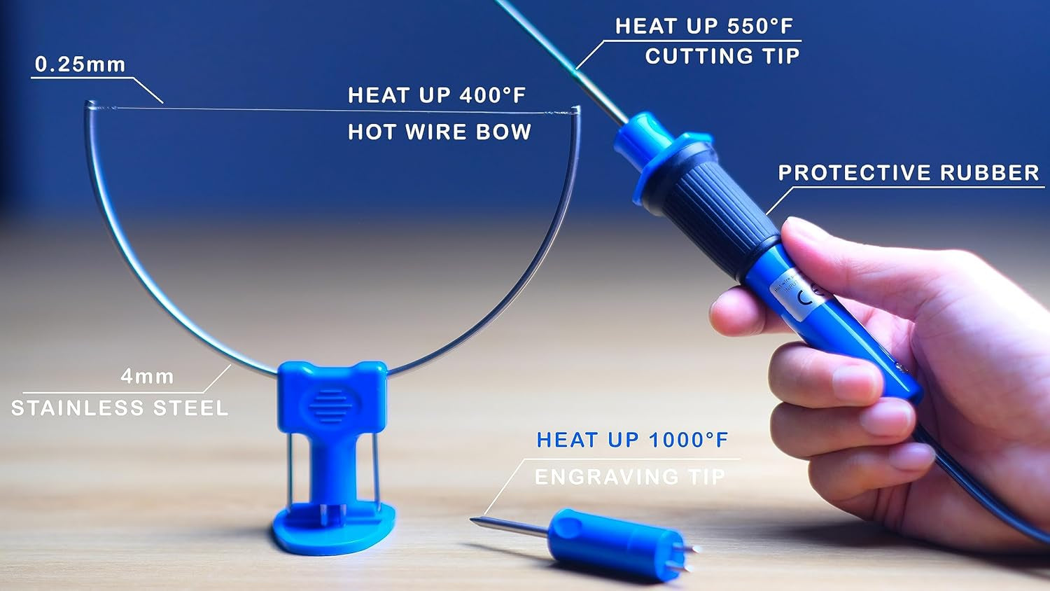Perfect Mini Electric Hot Foam Cutter 3 in 1 Kit -  Hot Wire Styrofoam Cutting Knife, Heated Foam Carving Sculpting Tool, 100-240V Stainless Steel Wire Bowl Cutting Pen Engraver Tips