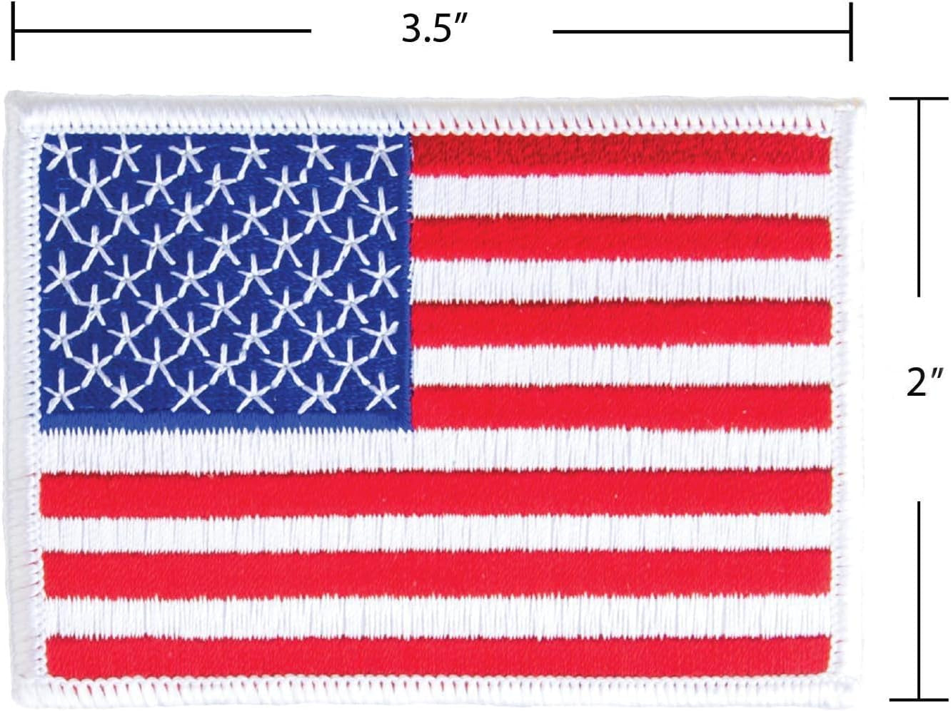 10Pack American Flag Patch, Iron on or Sew on Uniform Emblem, American Flag Morale Hook Patch (10)