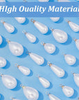 Teardrop Pearl Pendants Pearl Pendant Connectors Oval Pearl Beads White Imitation Pearl Pendants