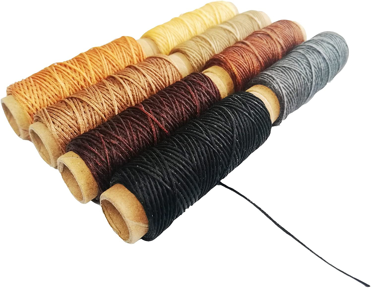 264 Yards 150D Leather Sewing Waxed Thread Cord for Leather Craft DIY 1Mm Diameter 8 Colors Sewing Thread Cord,Each of 33 Yards (Color A)