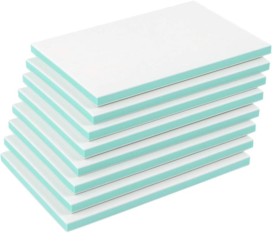 8Pcs 4" X 6" Rubber Carving Blocks, Soft Linoleum Block for Printmaking, Rectangle Linocut Blocks Stamp Carving Tools Easy Cut Lino Blocks for Crafts (White Outer &amp;Green Inner Layer)