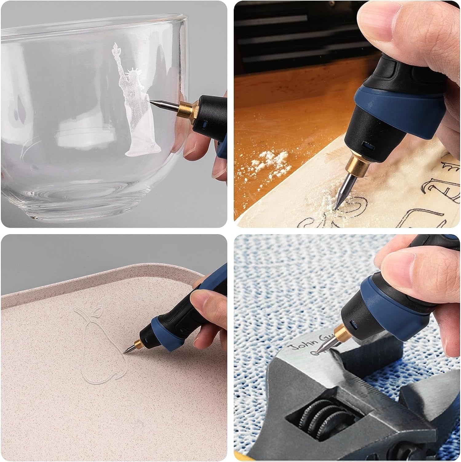 25W Engraving Pen, 6 Speed Power Engraving Tool, Handheld Engraver Pen with Tungsten Carbide Steel Bits for Wood Metal Glass Professional Etching Tool
