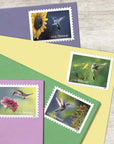 20Pcs Hummingbird Post Stamps*** New 2024 Flowers Design Mailing Forever Postage, Mixed
