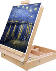 Tabletop Easel Beechwood Art Easel for Painting Canvases Table Easel Stand for Painters Painting by Numbers, Students Beginners Artist Adults