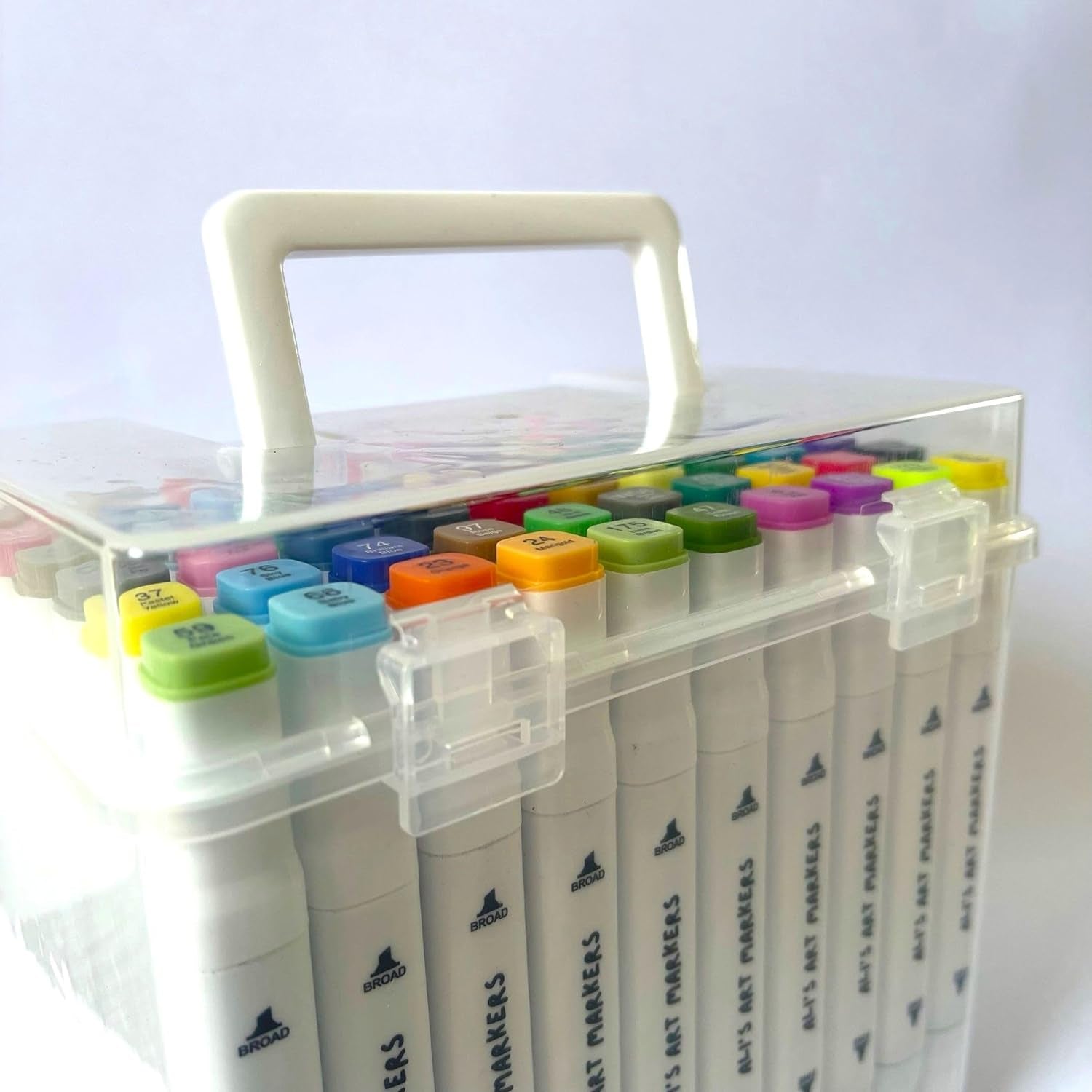 , Alcohol Markers, Dual Tip Double Ended Marker, 60 Colours, Clear Plastic Storage Case, Drawing, Sketching