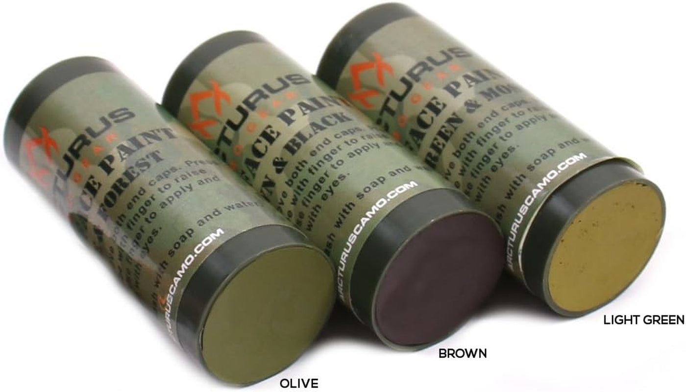 Camo Face Paint Sticks - 6 Camouflage Colors in 3 Double-Sided Tubes | Compact Camo Concealment for Hunting, Paintball, Airsoft or Military Use