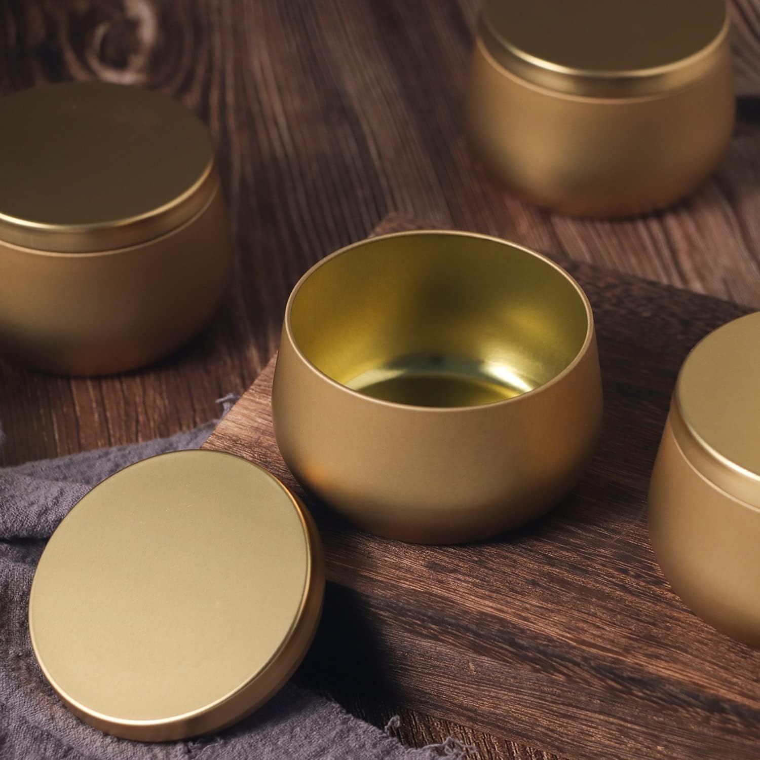 8Oz Candle Tins 24 Pieces,Candle Jars Candle Containers with Lids, 8 Oz, for Candles Making, Arts &amp; Crafts, Storage, and Gifts (Black 12Pcs+Gold 12PCS)
