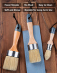 Chalk Paint Brush, Wax Paint Brush Set 3 Pack, round Paint Brushes Use with All Paints, Natural Bristle Brushes for Painting or Waxing, Home Decor, DIY Art Crafts
