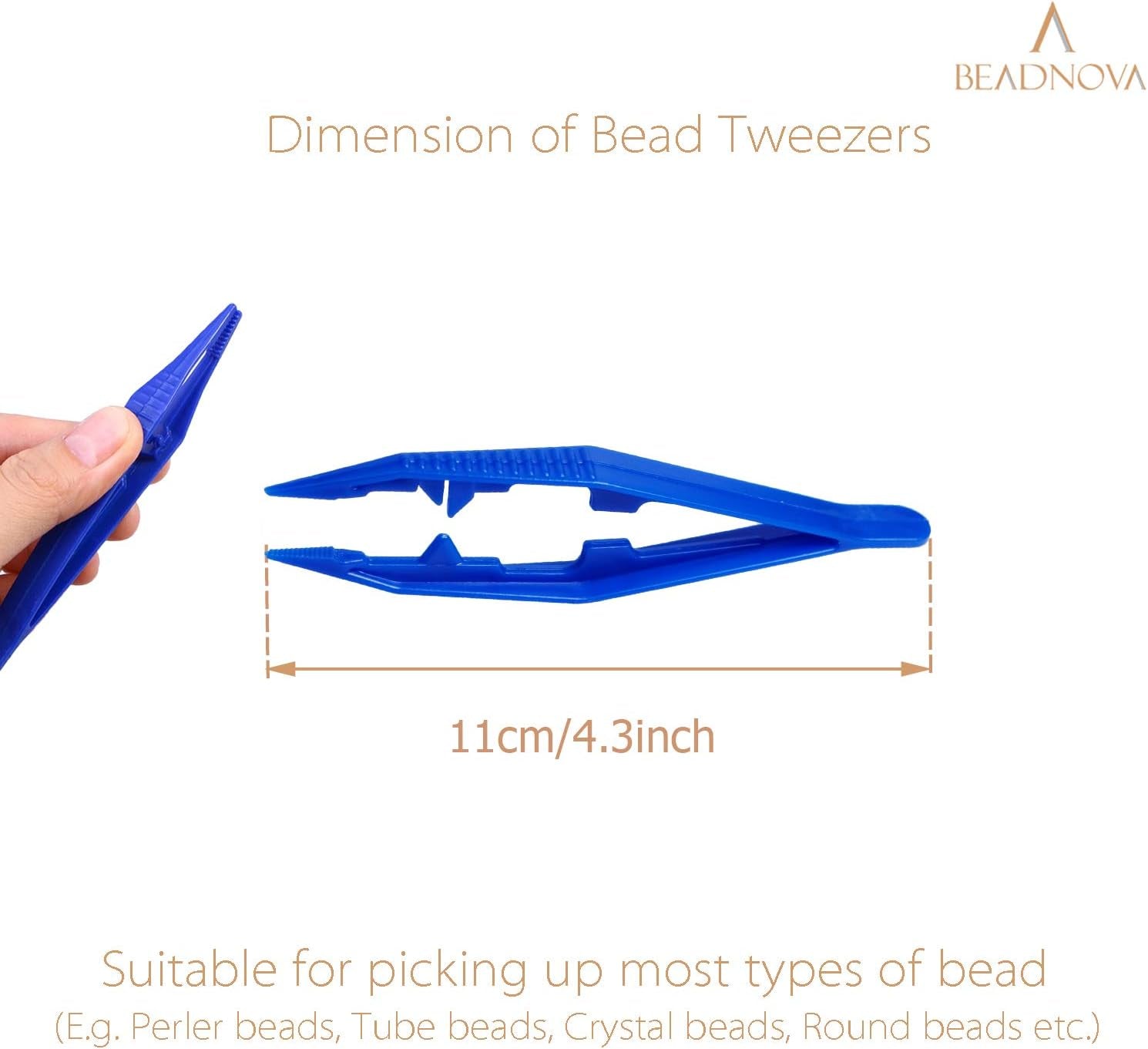 Bead Tweezers Plastic Forceps Craft Tweezer for DIY Craft Jewelry Making Family School Beading Project (Assorted Colors, 5 Pcs)
