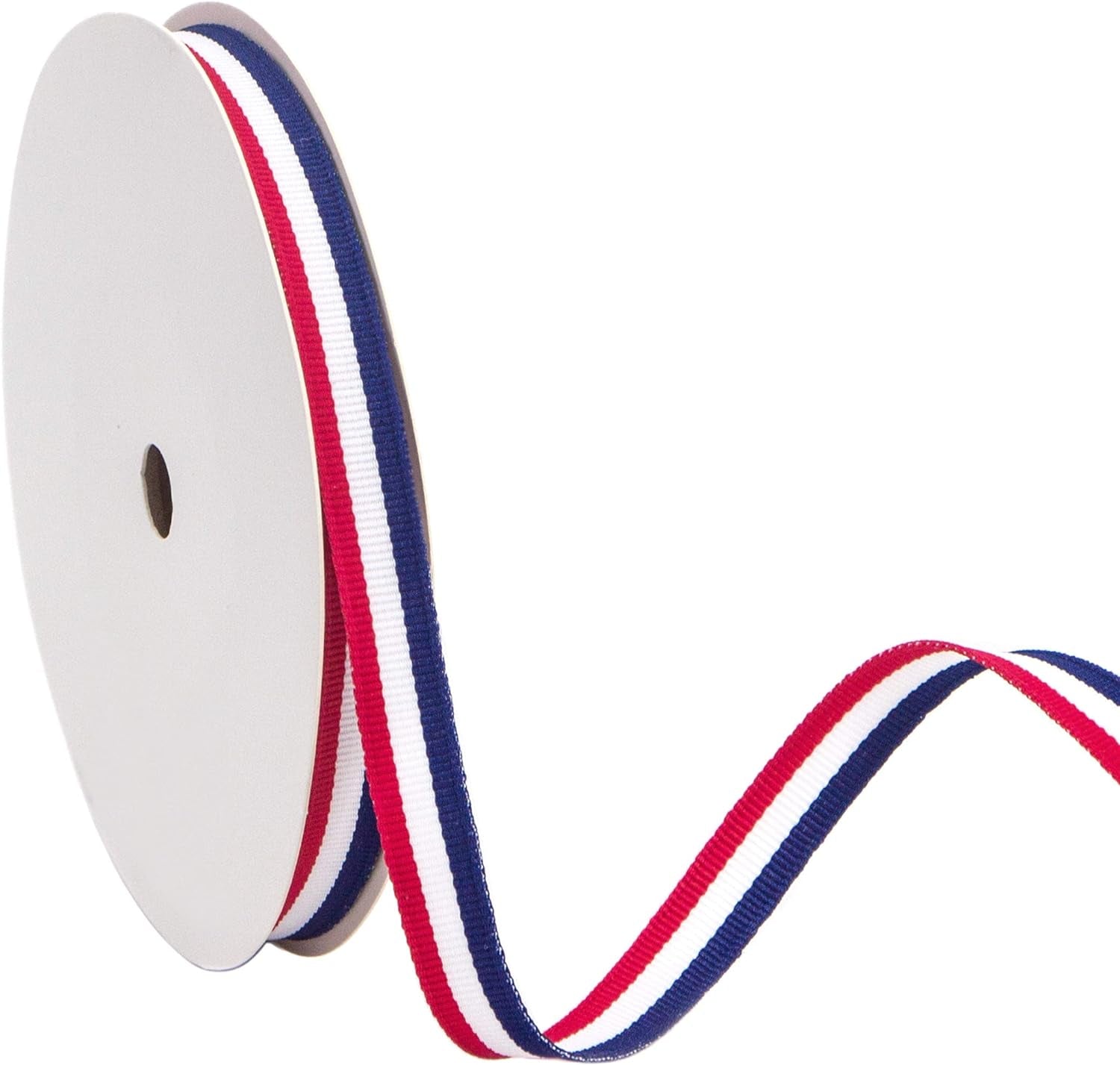 Red/White/Blue Striped Grosgrain Ribbon,3/8-Inch X10-Yard,Use for Gift Wrapping,Party Decoration,All Crafting and Sewing