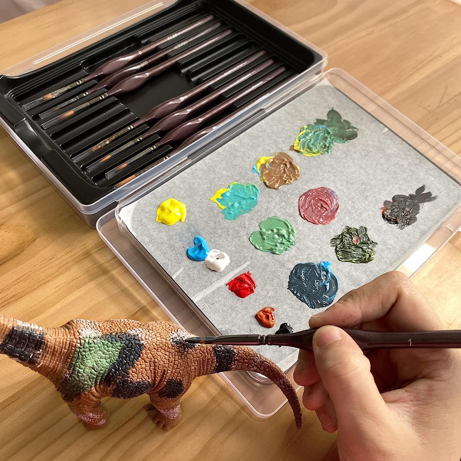 Wet Palette Wet Pallet for Miniatures- Stay Wet Palette for Acrylic Painting Wet Pallets for Painting Miniatures,Paint Brush Holder Organizer Wet Palette Storage Containers