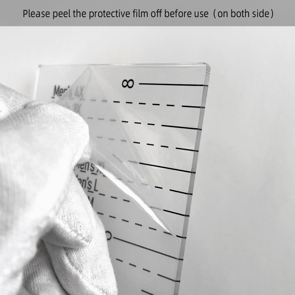 Left Chest Logo Placement Tool for Heat Press, Acrylic T Shirt Ruler for Adult Size