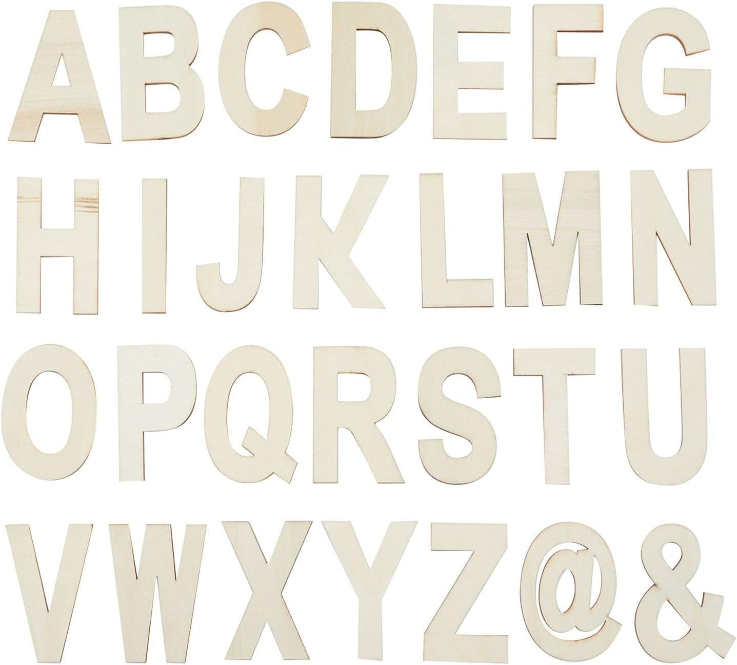 Unfinished Wooden Letters, Symbols, Storage Tray, 3 Inch Alphabet (112 Pieces)