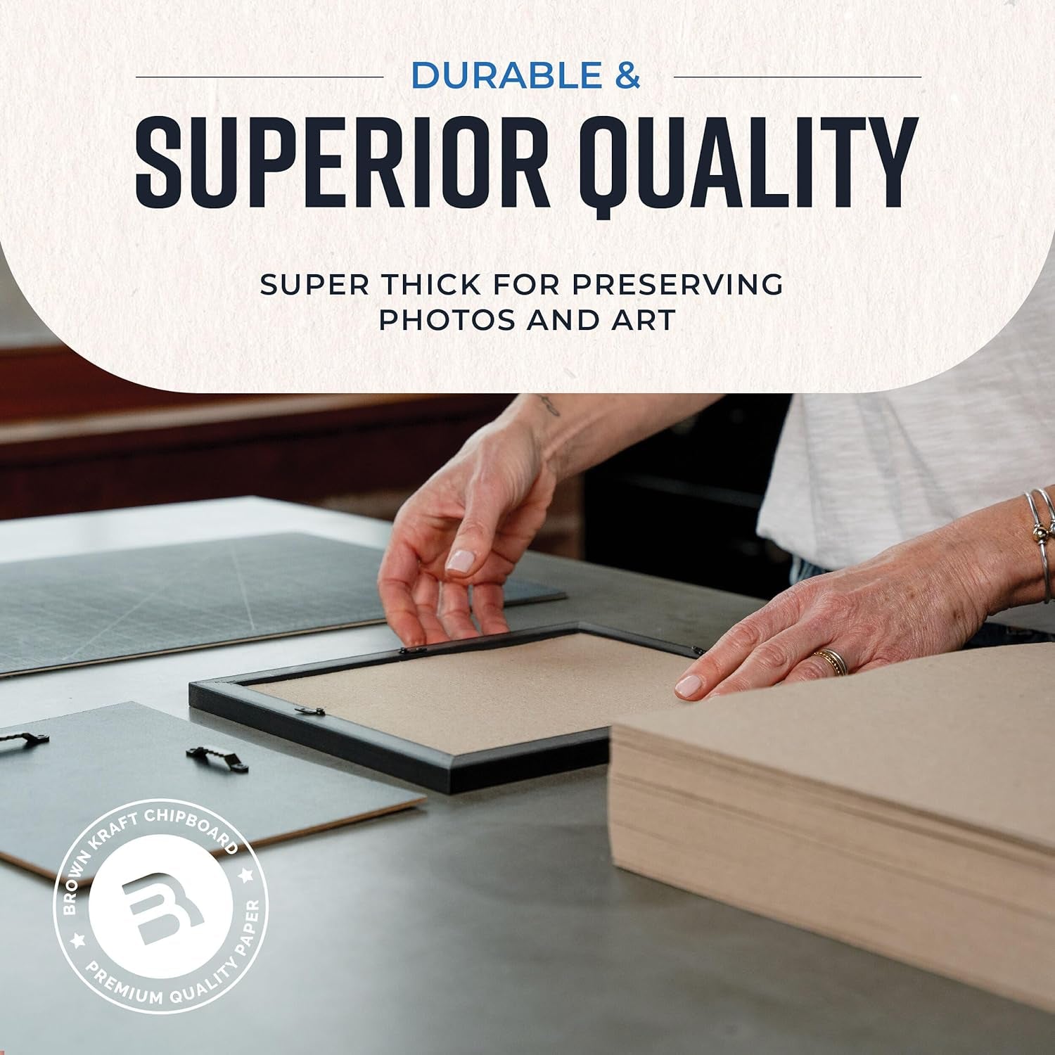 Chipboard Sheets 8.5" X 11" - 100 Sheets of 22 Point Chip Board for Crafts - This Kraft Board Is a Great Alternative to MDF Board and Cardboard Sheets