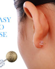 100 Pieces Clear Earring Backs Hamburger Shaped Earring Safety Backs Secure Locking Earring Backs Silicone Earring Backs Stopper for Jewelry Accessories Supplies, 2 Sizes