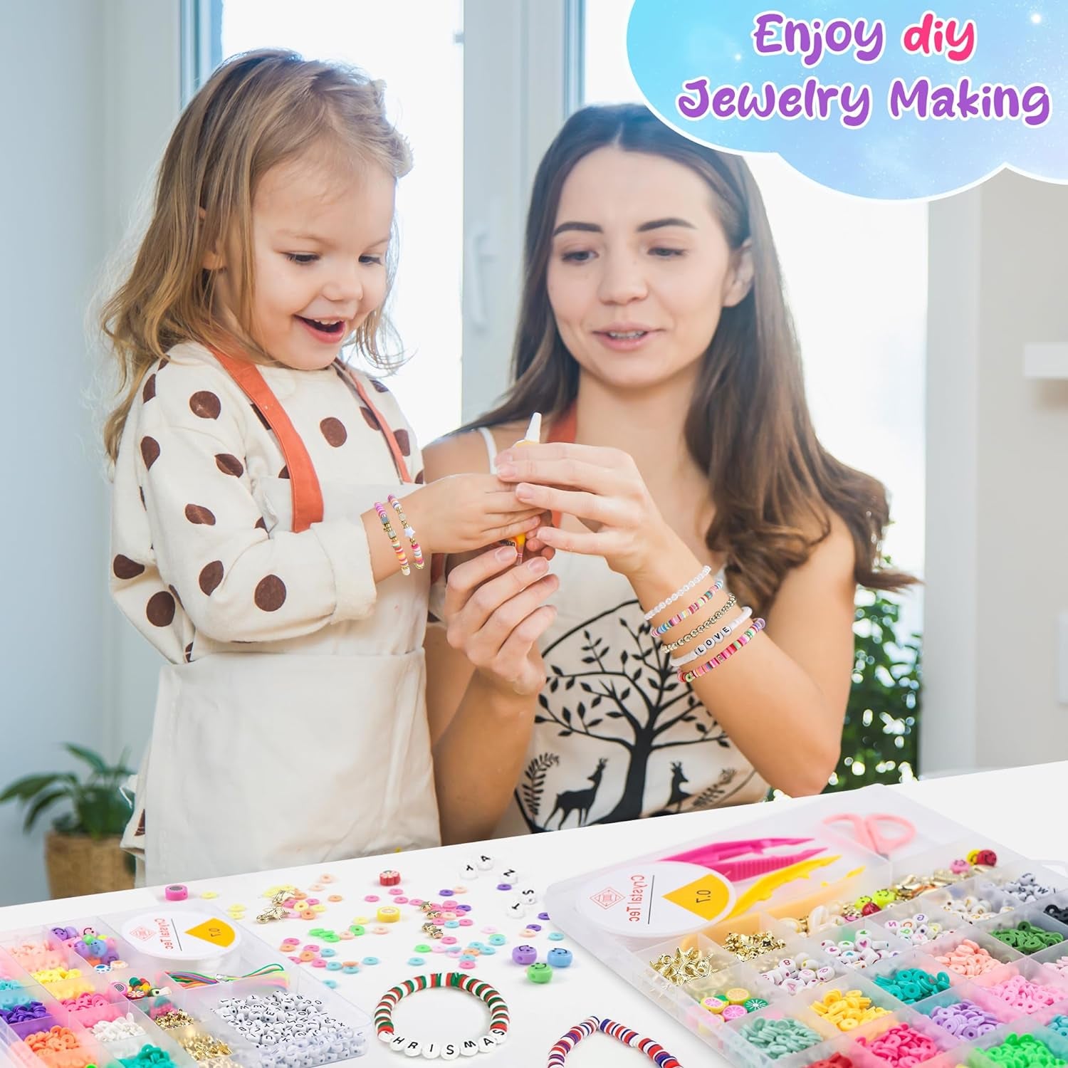 Stocking Stuffers for Kids - 3000 Clay Beads Bracelet Making Kit - Preppy Taylor Inspired Friendship Bracelets - Christmas Arts and Crafts Gift for Ages 6-12 Girl,Party Favors for Kids