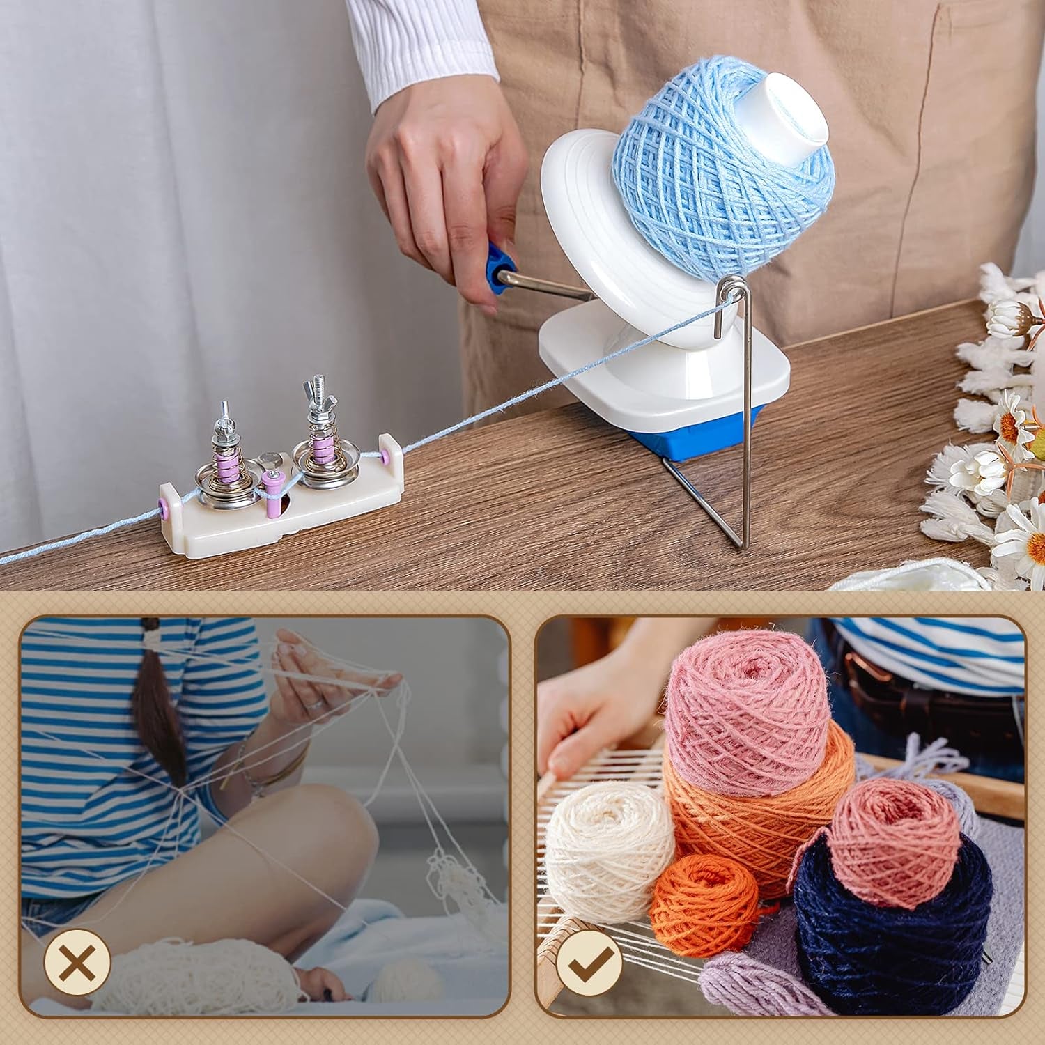 Yarn Winder with Yarn Guide, Yarn Ball Winder for Crocheting, the Helper for Yarn Collection Lovers