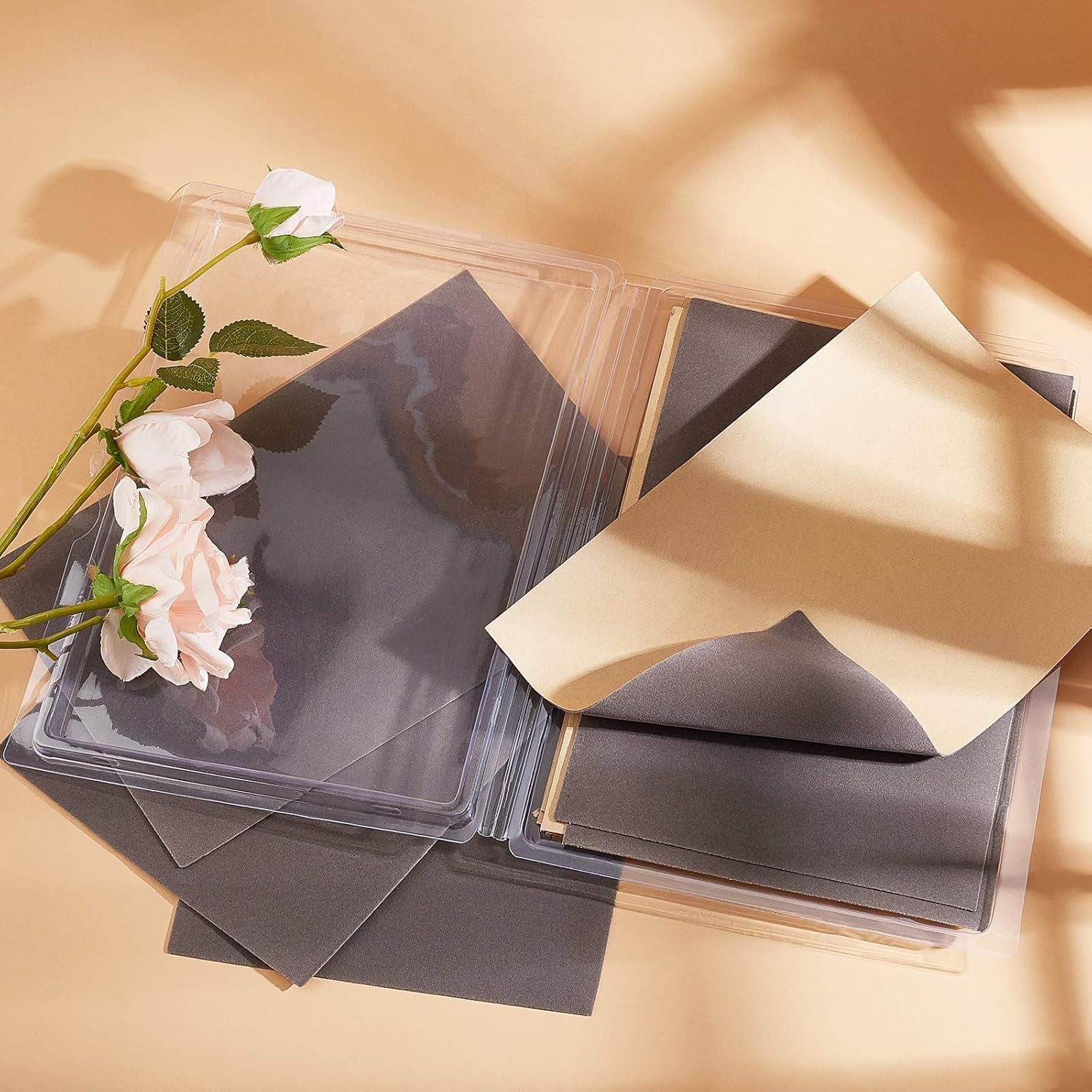 20PCS Velvet (Gray) Fabric Sticky Back Adhesive Back Sheets, A4 Sheet (7.8&quot; X 11.6&quot;), Self-Adhesive, Durable and Water Resistant, Multi-Purpose, Ideal for Art and Craft Making