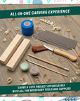 Wood Carving Kit for Kids & Beginner DIY08 - Wood Whittling Kit for Kids Woodworking Starter Kit Hobby Kits for Boys Wood Crafts Projects DIY Gifts, Carving Set Whittling Knife & Basswood