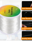 Stretchy Bracelet String - 1Mm Elastic String for Bracelet Making, 120M Elastic Cord for Bead Bracelets, Clear Bead String for Jewelry Making, Includes Bead Needle