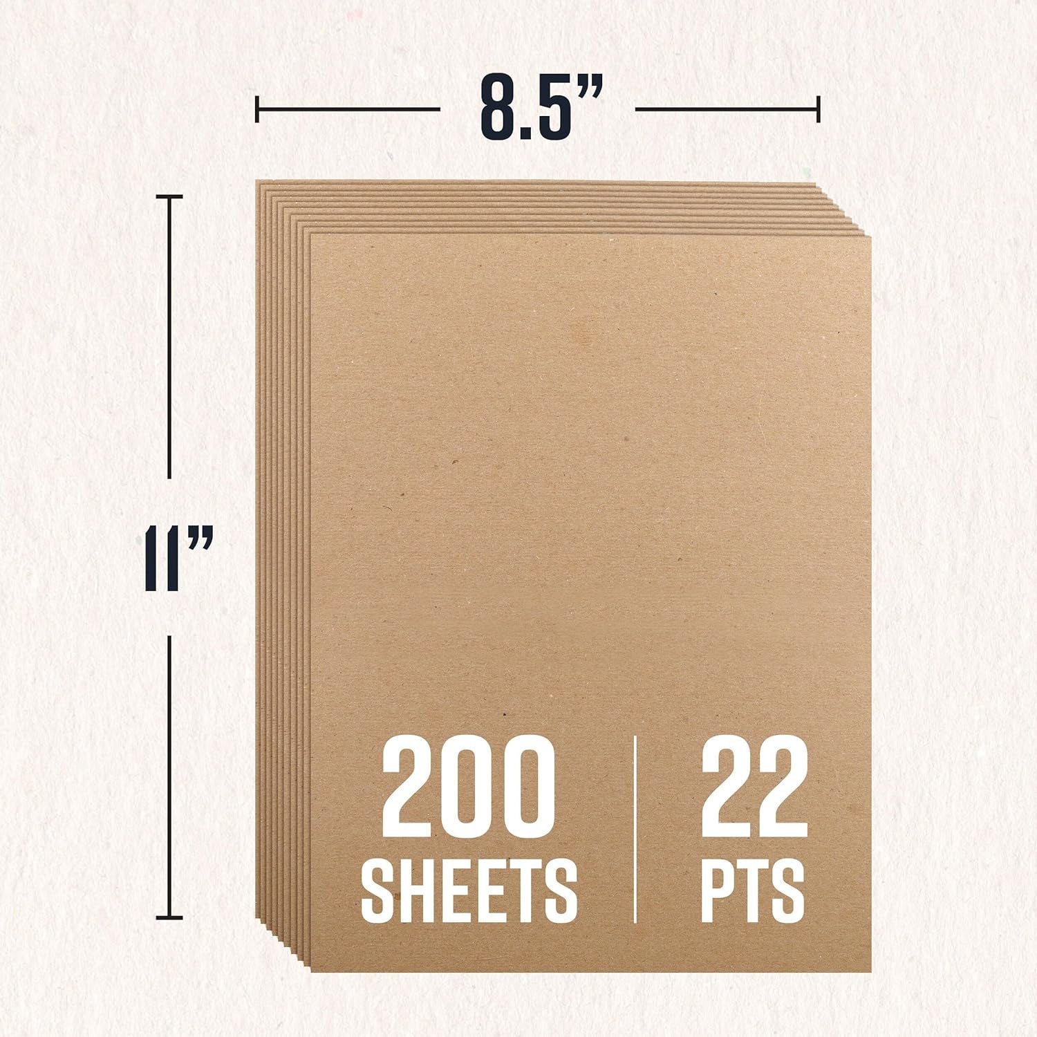 Chipboard Sheets 8.5" X 11" - 100 Sheets of 22 Point Chip Board for Crafts - This Kraft Board Is a Great Alternative to MDF Board and Cardboard Sheets